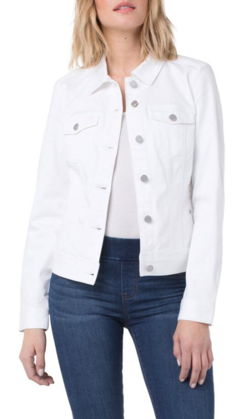 Liverpool Los Angeles Classic Jean Jacket Bright White Size Medium